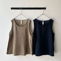 seasew.　コットンボイルワッシャー　ノースリーブブラウス【2枚までクリックポスト可】