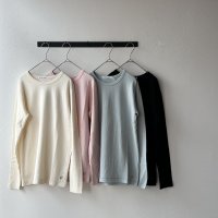 NATURAL LAUNDRY フェザーニットWガーゼ クルーPO