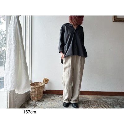 画像1: Luminaes heavy-linen frax dyed ワイドイージーPT （unisex）