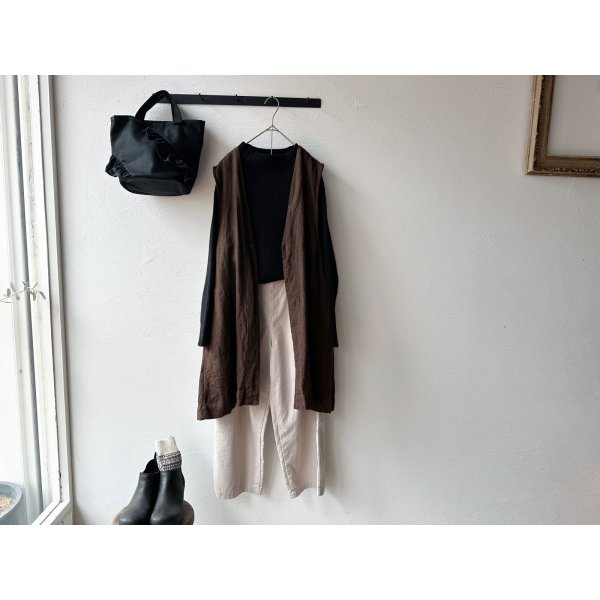 画像1: Luminaes heavy-linen frax dyed gilet (1)