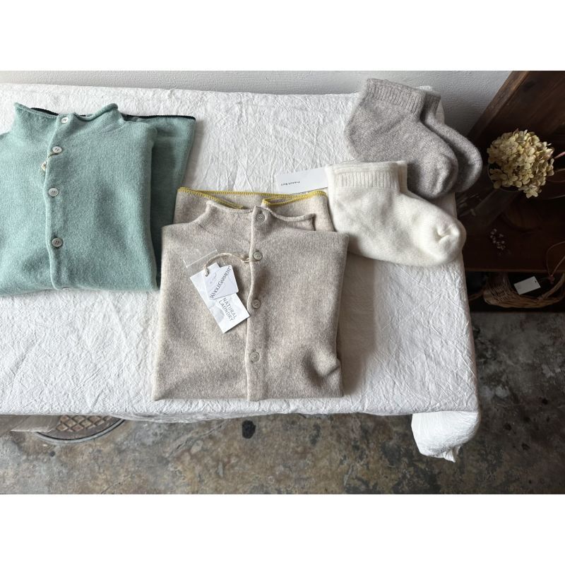 sale30%off] NATURAL LAUNDRY クリンプ モックネックカーディガン